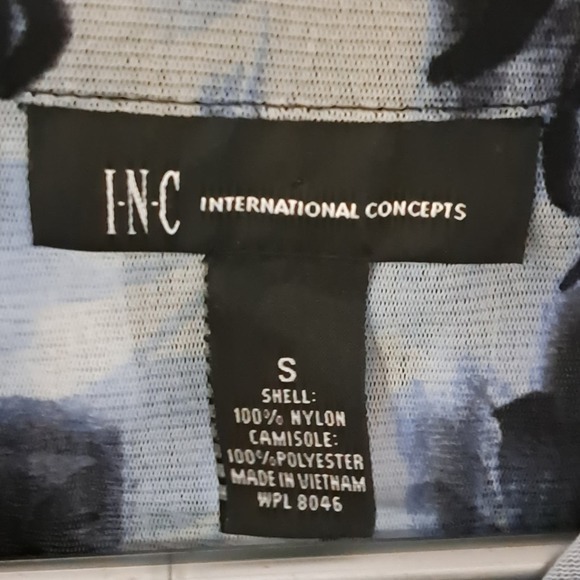 INC International Concepts Tunic Short‎ Sleeve Stretch Mesh Top Floral Sz S New - Picture 5 of 5